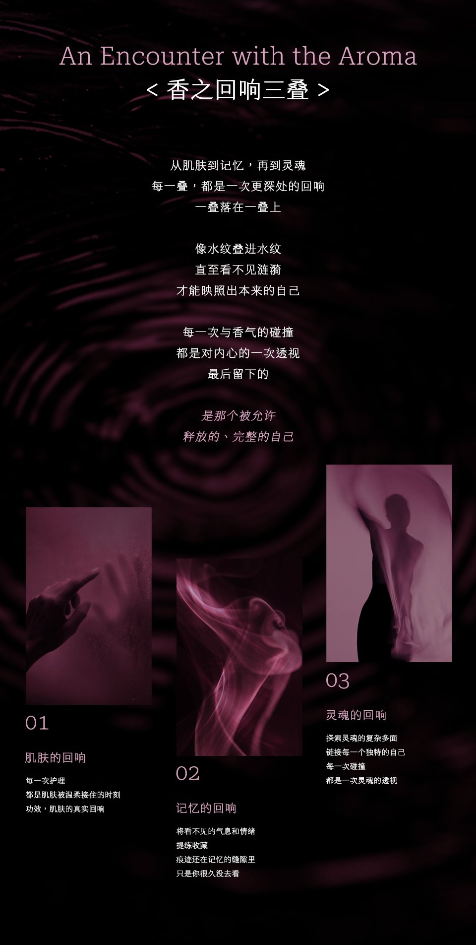 An Encounter with the Aroma 香之回响三叠：01 肌肤的回响、02 记忆的回响、03 灵魂的回响